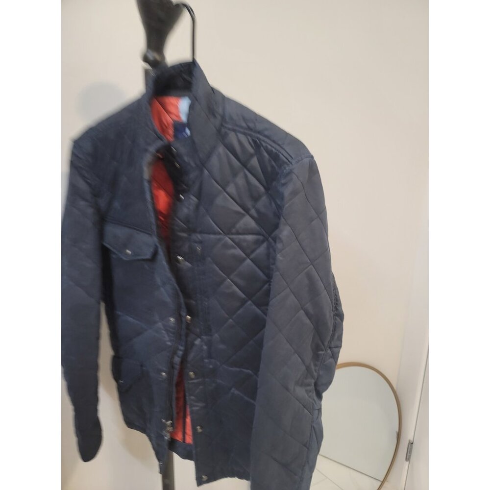Johnnie-O Navy Blue Weldon Antique Cotton Quilted Jacket Sz S Small - Picture 2 of 7
